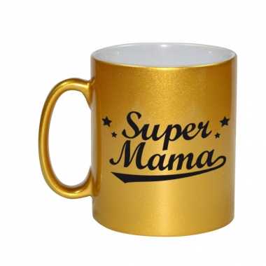 Super mama gouden mok / beker voor moederdag 330 ml