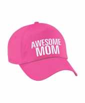 Awesome mom pet cap voor mama moederdag roze voor dames