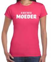 Ik ben trotse moeder t-shirt fuchsia roze voor dames moederdag cadeau shirt mama