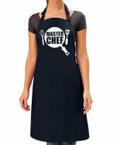 Master chef barbeque schort keukenschort navy blauw dames