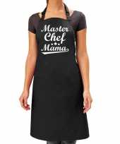 Master chef mama cadeau bbq keuken schort zwart dames