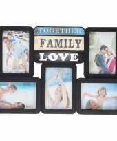 Multi zwarte fotolijst family love 46 x 29 cm