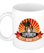 Supermom best mom ever moederdag cadeau mok beker wit